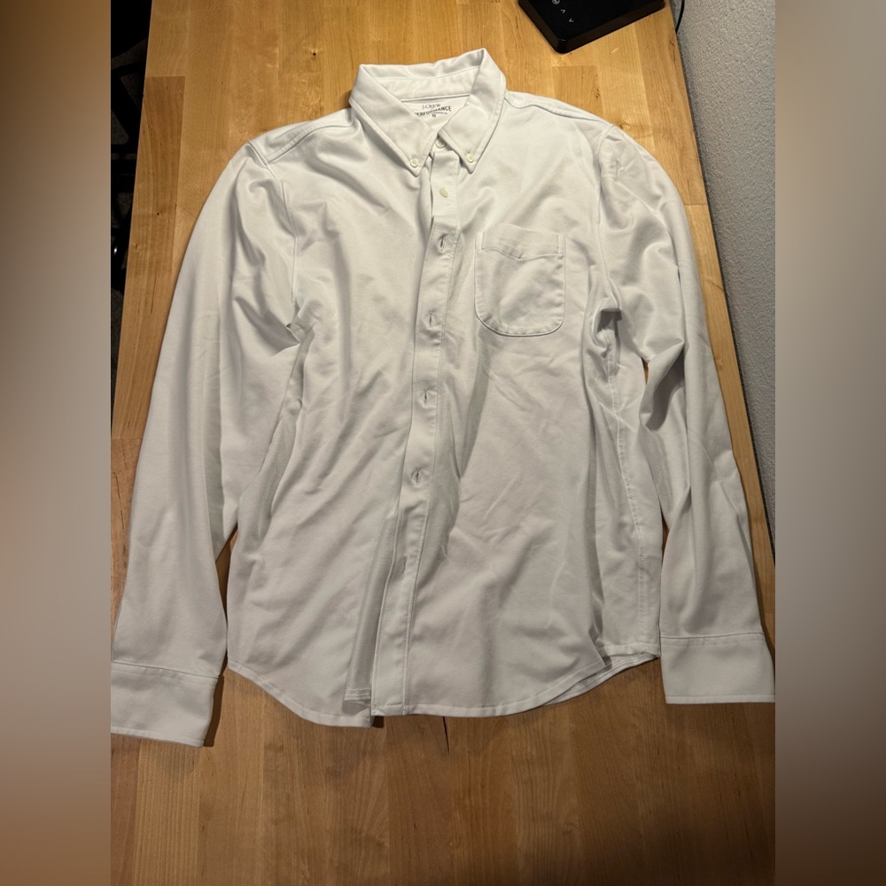 J. Crew Performance White Men's Shirt - Medium Slim